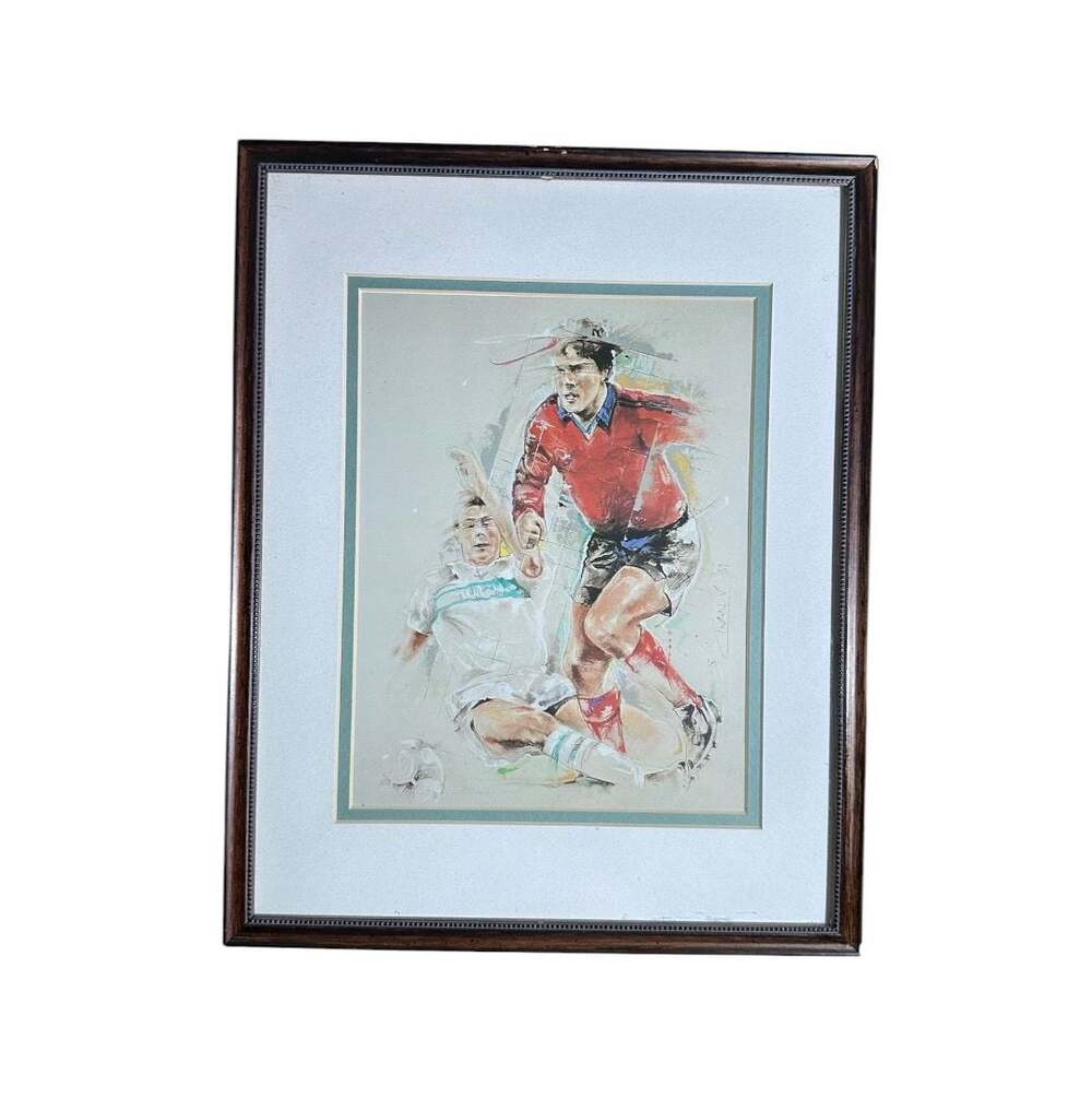 Twan de Vorstenbosch Signed Soccer Action Framed Serigraph